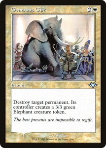 Generous Gift (Retro Frame) - Modern Horizons (MH1) #2 - Uncommon Magic: The Gathering Trading Card