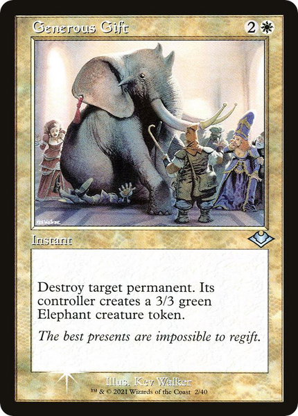 Generous Gift (Retro Frame) trading card from Modern Horizons Generous Gift (Retro Frame) - Modern Horizons Magic: The Gathering trading card