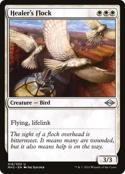 Healer's Flock trading card from Modern Horizons 2 Healer's Flock - Modern Horizons 2 Magic: The Gathering trading card