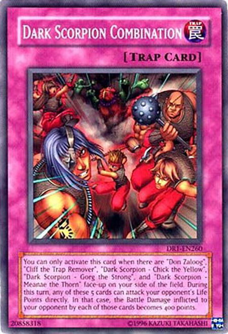 Dark Scorpion Combination trading card from Dark Revelation Volume 1 Dark Scorpion Combination - Dark Revelation Volume 1 YuGiOh trading card