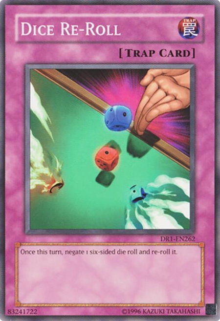 Dice Re-Roll trading card from Dark Revelation Volume 1 Dice Re-Roll - Dark Revelation Volume 1 YuGiOh trading card