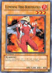 Elemental Hero Burstinatrix trading card from The Lost Millennium Elemental Hero Burstinatrix - The Lost Millennium YuGiOh trading card