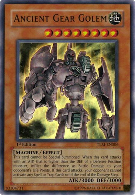 Ancient Gear Golem - The Lost Millennium YuGiOh trading card