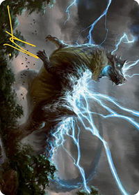 Thrasta, Tempest's Roar Art Card (41/81) (Gold-Stamped Signature) - Art Series: Modern Horizons 2 (ASMH2) #41 - Special Magic: The Gathering Trading Card