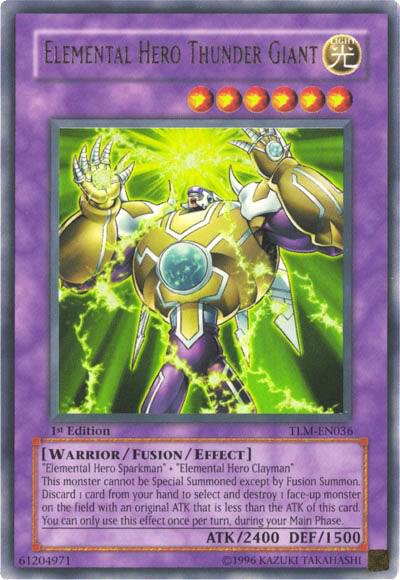 Elemental HERO Thunder Giant - The Lost Millennium YuGiOh trading card