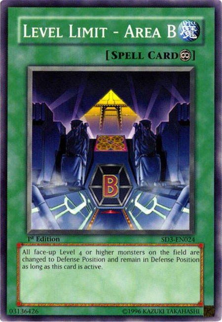 Level Limit - Area B - Structure Deck: Blaze of Destruction YuGiOh trading card