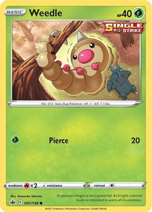 Weedle - SWSH06: Chilling Reign (SWSH06) #001/198 - Common Pokémon Trading Card