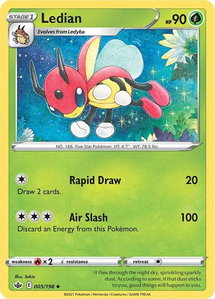 Ledian - SWSH06: Chilling Reign (SWSH06) #005/198 - Uncommon Pokémon Trading Card
