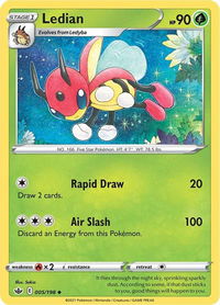 Ledian - SWSH06: Chilling Reign (SWSH06) #005/198 - Uncommon Pokémon Trading Card