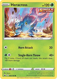 Heracross - SWSH06: Chilling Reign (SWSH06) #006/198 - Common Pokémon Trading Card