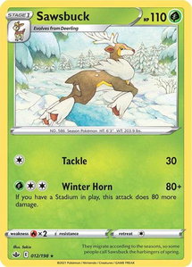 Sawsbuck - SWSH06: Chilling Reign (SWSH06) #012/198 - Rare Pokémon Trading Card