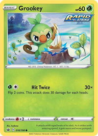 Grookey - SWSH06: Chilling Reign (SWSH06) #016/198 - Common Pokémon Trading Card