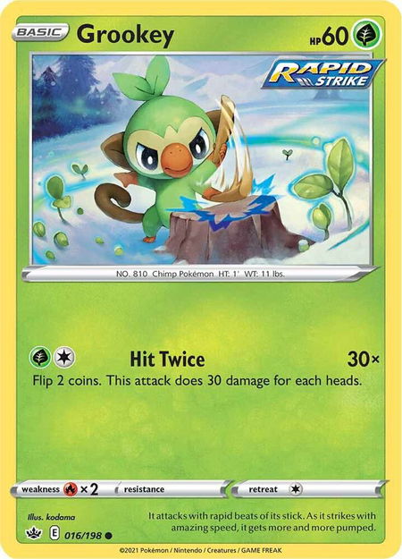 Grookey - SWSH06: Chilling Reign Pokémon trading card