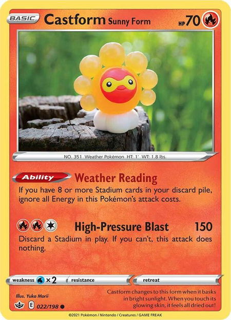 Castform Sunny Form - SWSH06: Chilling Reign Pokémon trading card