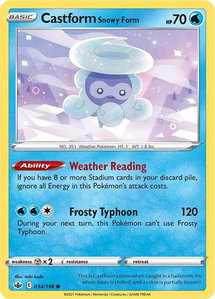 Castform Snowy Form - SWSH06: Chilling Reign (SWSH06) #034/198 - Common Pokémon Trading Card