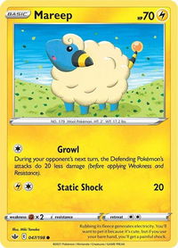 Mareep - SWSH06: Chilling Reign (SWSH06) #047/198 - Common Pokémon Trading Card