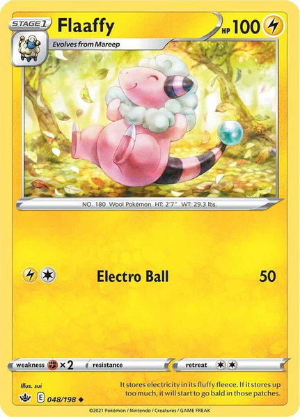 Flaaffy trading card from SWSH06: Chilling Reign Flaaffy - SWSH06: Chilling Reign Pokémon trading card