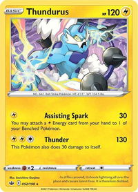 Thundurus - SWSH06: Chilling Reign (SWSH06) #052/198 - Holo Rare Pokémon Trading Card