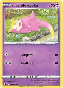 Galarian Slowpoke - SWSH06: Chilling Reign (SWSH06) #054/198 - Common Pokémon Trading Card