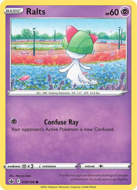 Ralts trading card from SWSH06: Chilling Reign Ralts - SWSH06: Chilling Reign Pokémon trading card
