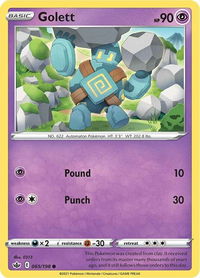 Golett - SWSH06: Chilling Reign (SWSH06) #065/198 - Common Pokémon Trading Card
