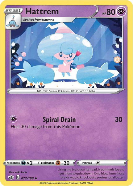 Hattrem trading card from SWSH06: Chilling Reign Hattrem - SWSH06: Chilling Reign Pokémon trading card