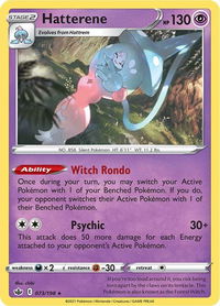 Hatterene - SWSH06: Chilling Reign (SWSH06) #073/198 - Holo Rare Pokémon Trading Card