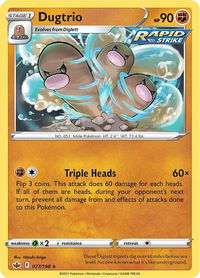 Dugtrio - SWSH06: Chilling Reign (SWSH06) #077/198 - Rare Pokémon Trading Card
