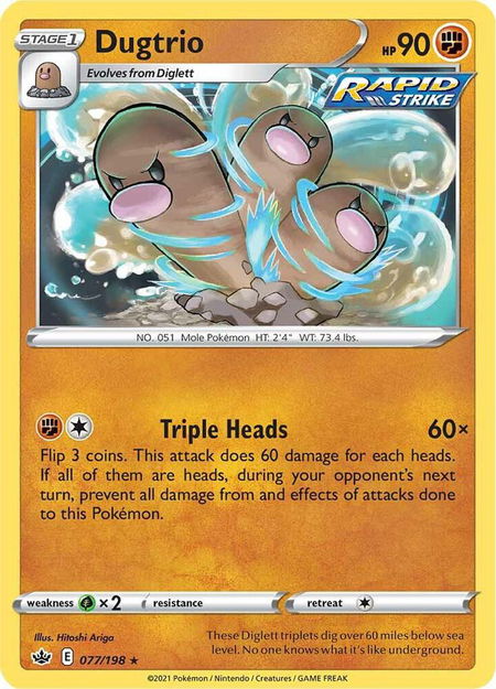 Dugtrio - SWSH06: Chilling Reign Pokémon trading card