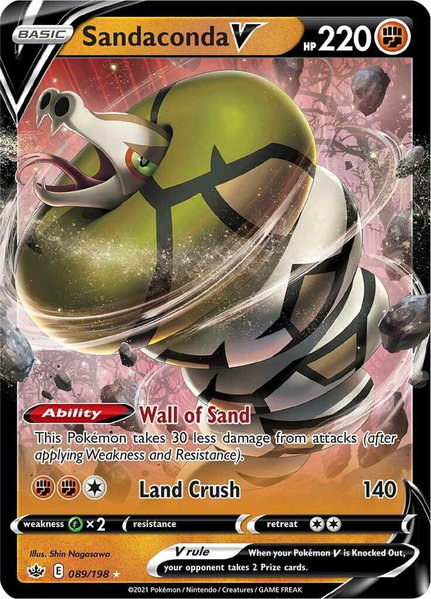 Sandaconda V trading card from SWSH06: Chilling Reign Sandaconda V - SWSH06: Chilling Reign Pokémon trading card