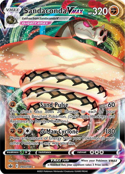 Sandaconda VMAX trading card from SWSH06: Chilling Reign Sandaconda VMAX - SWSH06: Chilling Reign Pokémon trading card