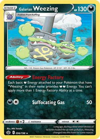 Galarian Weezing - SWSH06: Chilling Reign (SWSH06) #096/198 - Rare Pokémon Trading Card