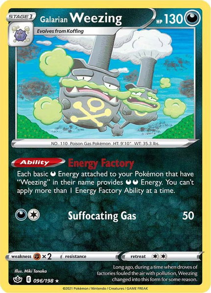 Galarian Weezing trading card from SWSH06: Chilling Reign Galarian Weezing - SWSH06: Chilling Reign Pokémon trading card