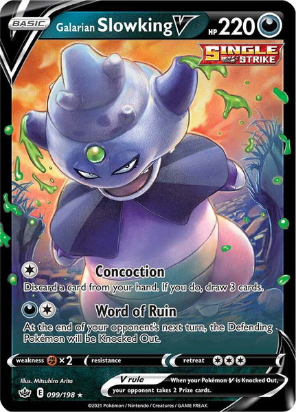 Galarian Slowking V trading card from SWSH06: Chilling Reign Galarian Slowking V - SWSH06: Chilling Reign Pokémon trading card