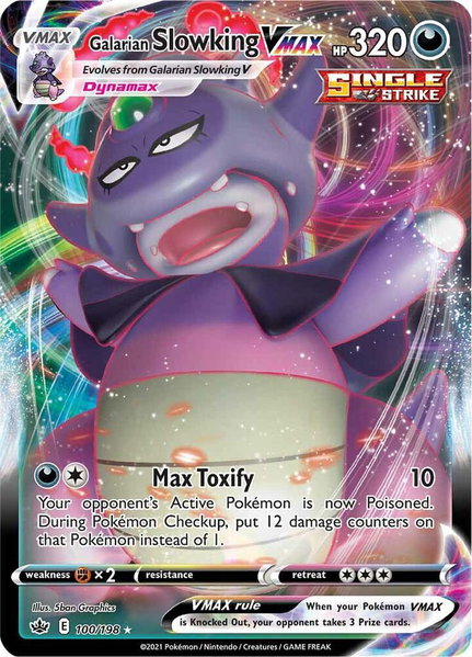Galarian Slowking VMAX trading card from SWSH06: Chilling Reign Galarian Slowking VMAX - SWSH06: Chilling Reign Pokémon trading card