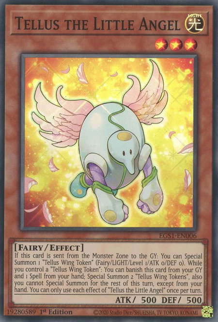 Tellus the Little Angel trading card from Egyptian God Deck: Slifer the Sky Dragon Tellus the Little Angel - Egyptian God Deck: Slifer the Sky Dragon YuGiOh trading card
