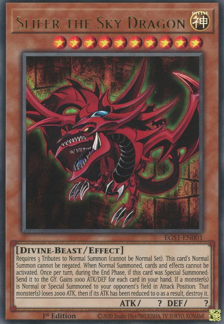 Slifer the Sky Dragon trading card from Egyptian God Deck: Slifer the Sky Dragon Slifer the Sky Dragon - Egyptian God Deck: Slifer the Sky Dragon YuGiOh trading card