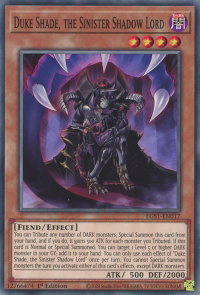 Duke Shade, the Sinister Shadow Lord - Egyptian God Deck: Slifer the Sky Dragon (EGS1) #EGS1-EN017 - Common / Short Print YuGiOh Trading Card