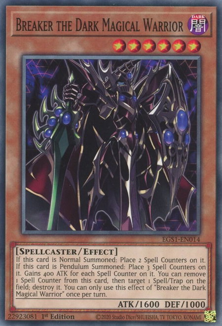 Breaker the Dark Magical Warrior - Egyptian God Deck: Slifer the Sky Dragon YuGiOh trading card