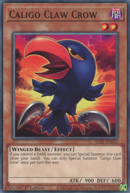 Caligo Claw Crow - Egyptian God Deck: Slifer the Sky Dragon YuGiOh trading card