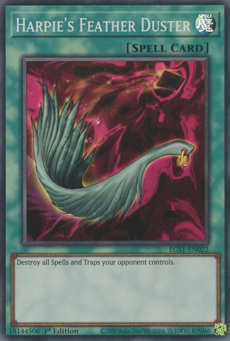 Harpie's Feather Duster trading card from Egyptian God Deck: Slifer the Sky Dragon Harpie's Feather Duster - Egyptian God Deck: Slifer the Sky Dragon YuGiOh trading card