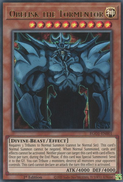 Obelisk the Tormentor - Egyptian God Deck: Obelisk the Tormentor YuGiOh trading card