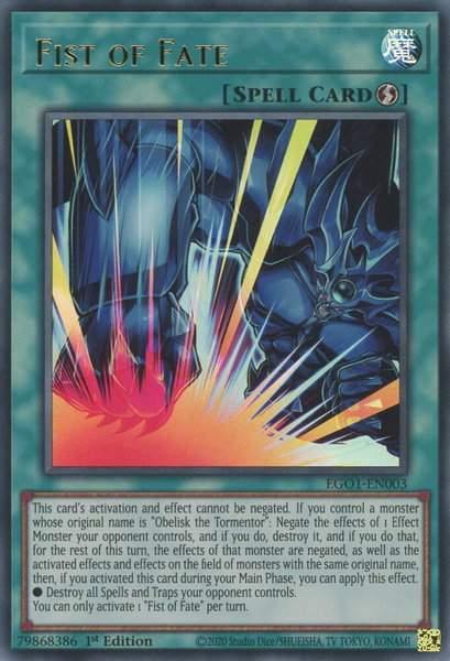 Fist of Fate - Egyptian God Deck: Obelisk the Tormentor YuGiOh trading card