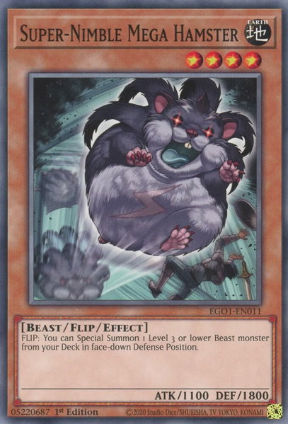 Super-Nimble Mega Hamster - Egyptian God Deck: Obelisk the Tormentor YuGiOh trading card