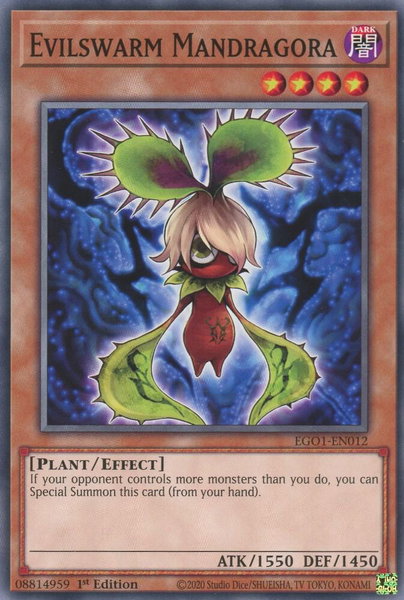 Evilswarm Mandragora - Egyptian God Deck: Obelisk the Tormentor YuGiOh trading card