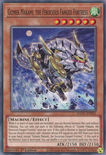 Gizmek Makami, the Ferocious Fanged Fortress - Egyptian God Deck: Obelisk the Tormentor YuGiOh trading card