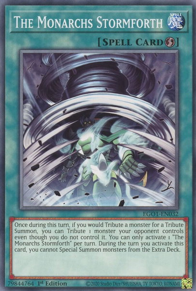 The Monarchs Stormforth trading card from Egyptian God Deck: Obelisk the Tormentor The Monarchs Stormforth - Egyptian God Deck: Obelisk the Tormentor YuGiOh trading card