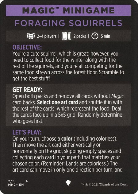 Magic Minigame: Foraging Squirrels - Modern Horizons 2 Magic: The Gathering trading card