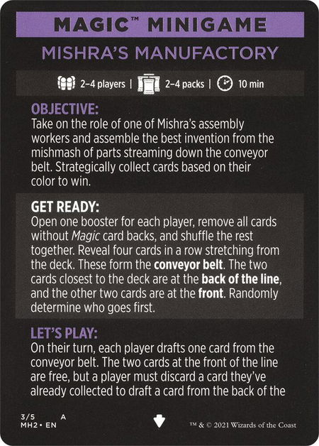 Magic Minigame: Mishra's Manufactory - Modern Horizons 2 Magic: The Gathering trading card