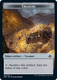Treasure (020) // Beast Double-Sided Token - Modern Horizons 2 (MH2) #20 // 9 - Token Magic: The Gathering Trading Card